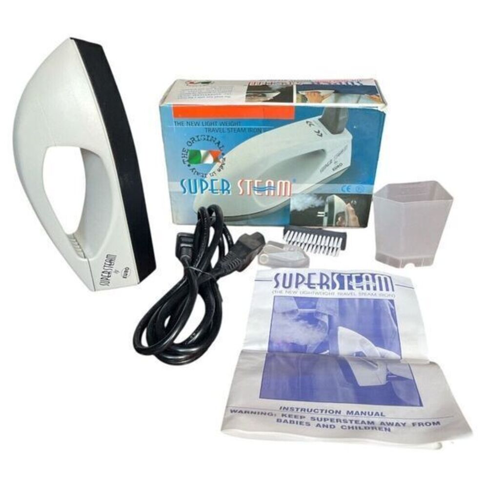 Euro Super Steam Light Weight‎ Travel Steam Iron Made Italy Box Instructions